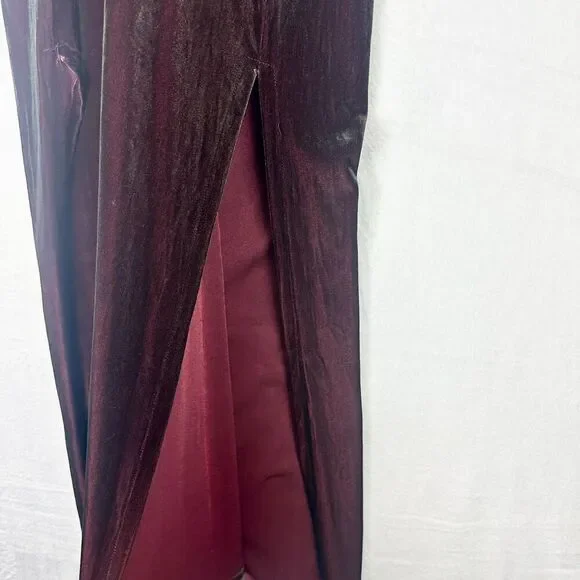 Roberta Vintage Velvet Whimsigoth Maxi Dress Size Medium Deep Wine Merlot - Picture 6 of 9